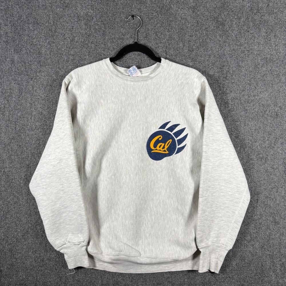 VTG  UC Berkeley Golden Bears Reverse Weave Crewneck Sweatshirt Gray Small #2962